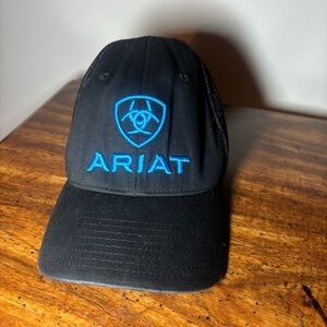 Ariat Black Hat with Bright Blue Embroidered Logo